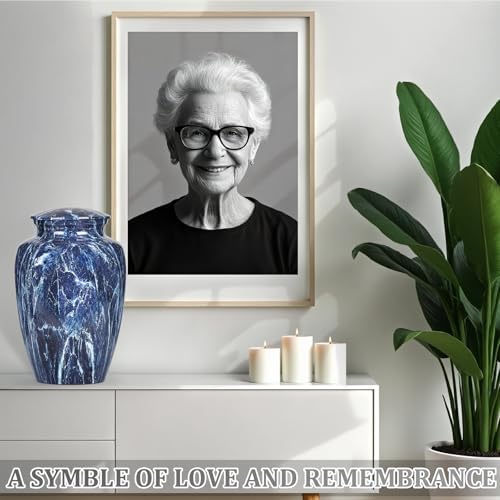 Premium Blue Marble Urn for Human Ashes