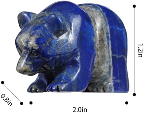3 Inch Bear Figurine Hand Carved Lapis Lazuli Home Decor