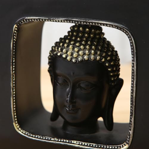 Fenteer Buddha Head Statue Resin Figurine Decor