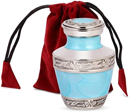 Small Urns for Human Ashes Adult Ocean Blue Keepsake Urn Set