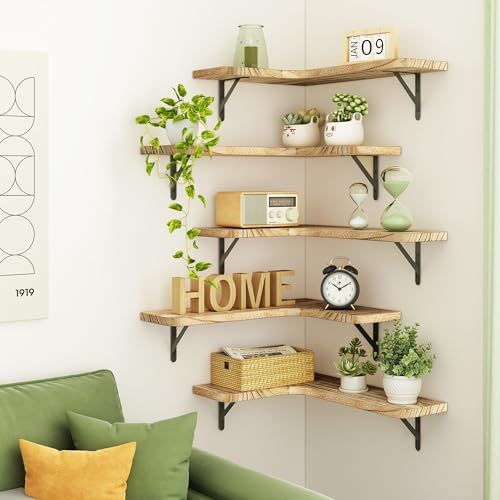 Fixwal Floating Shelves Set of 5 Carbonized Black