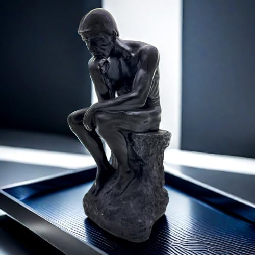 Resin Thinker Statue Decorative Sculpture for Home Office