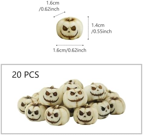 20 Pcs White Mini Pumpkin Halloween Decorations