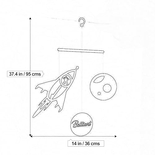 Rocket with Astronaut and Planet Hanging Decor for Kids