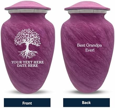 Custom Large Cremation Urn for Ashes - Personalized Tree of Life Design