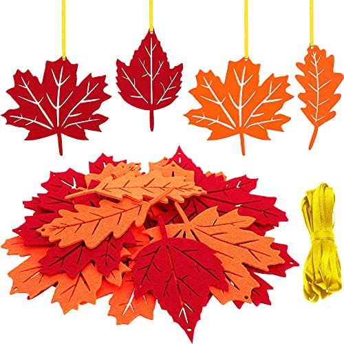 Tatuo 24 Pcs Fall Tree Decorations Thanksgiving Felt Pendant