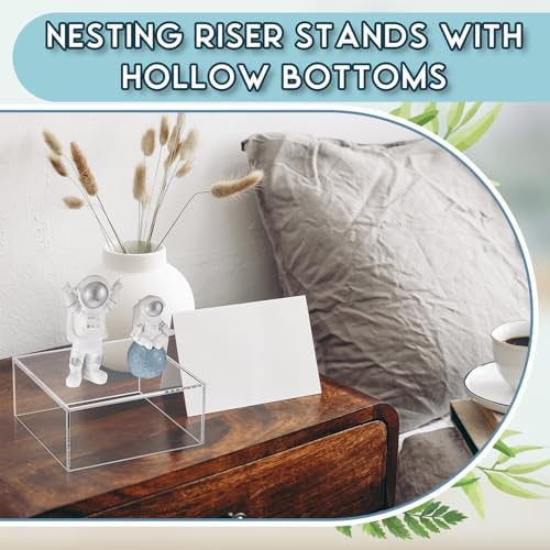 Jerify 12 Pcs Acrylic Risers for Buffet Display