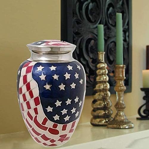 Elite American Flag Cremation Urn Metal New