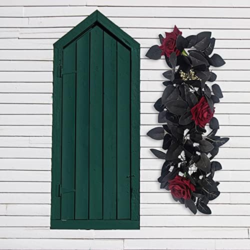 Belupai 24in Black Halloween Floral Swag