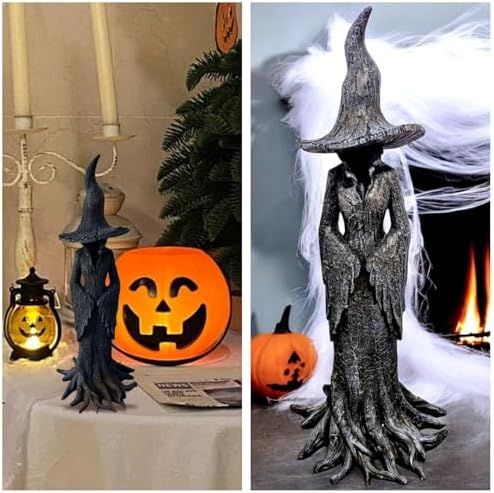 EGH Halloween Witch Statue - 197 Inch Gothic Resin Decor
