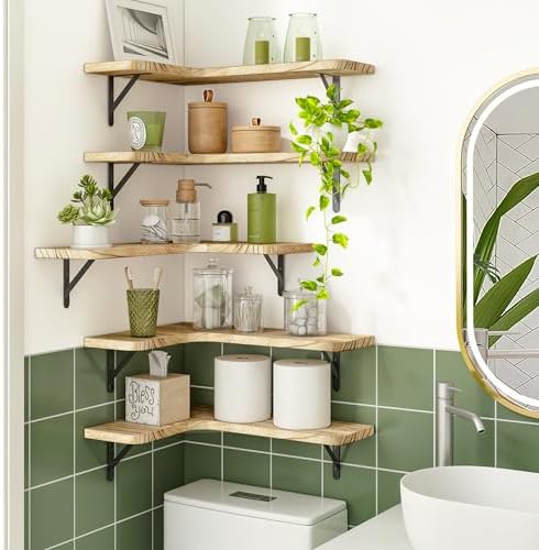 Fixwal Floating Shelves Set of 5 Carbonized Black