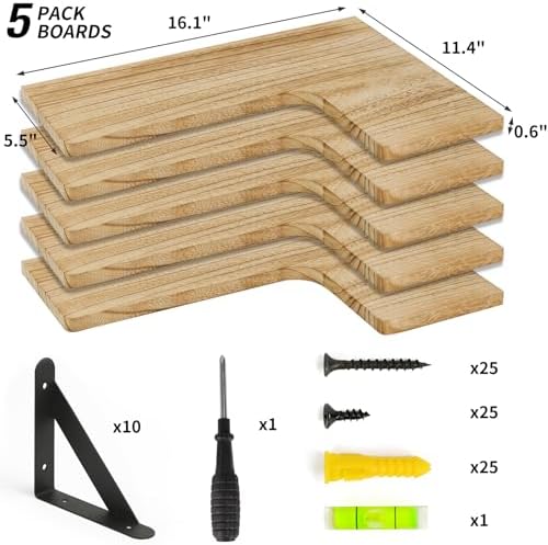 Fixwal Floating Shelves Set of 5 Carbonized Black