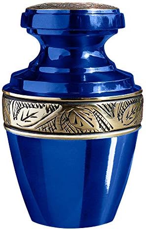 Trupoint Memorials Small Urns Set of 4 Grecian Blue and Gold
