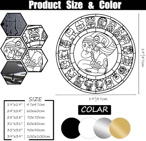Mayan Aztec Calendar Metal Wall Decor 35x35