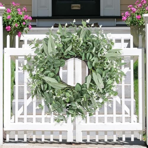 Dushle 24 Inch Summer Eucalyptus Wreath for Front Door
