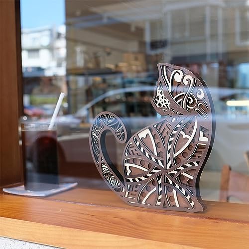 INSOVITA Wooden Cat Decor Wall Art 8 Inches Tall