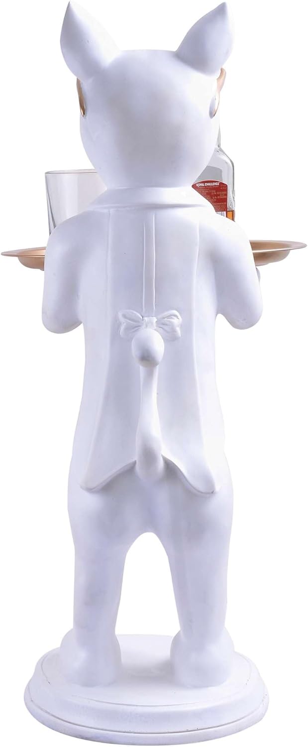 Cool Dog Sculpture with Plate for Home Dcor