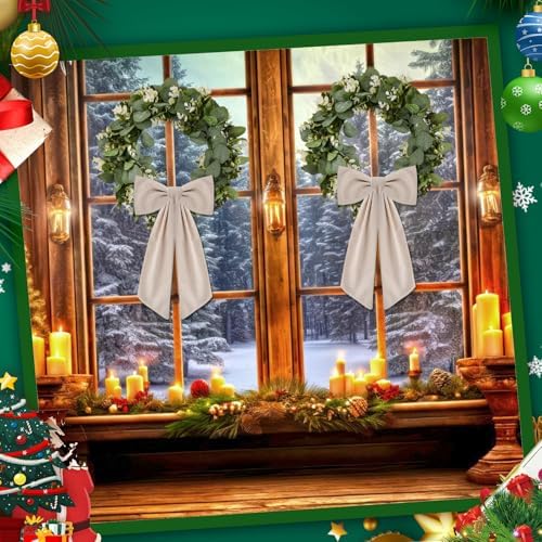 2 Pack Burlap Wreath Sashes for Front Door and Porch