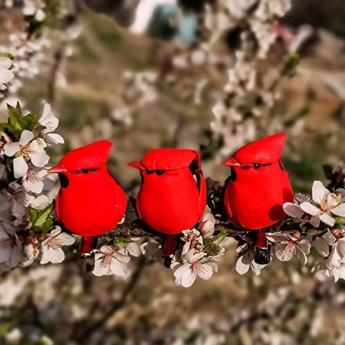 Berfutall Red Cardinal Clip On Christmas Ornament - Set of 12