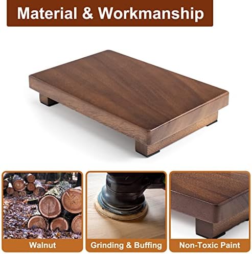 Walnut Wood Pedestal Stand for Soap Candles Jewelry Display
