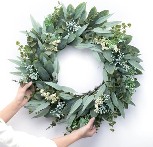 Eucalyptus Wreath 22 Inch Artificial Front Door Decor