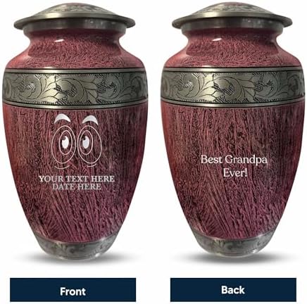 Personalized Cremation Urn with Funny Googly Eyes and Name
