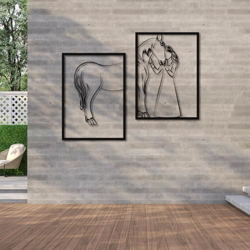 Vofstand Girl Embraces Horse Wall Decor