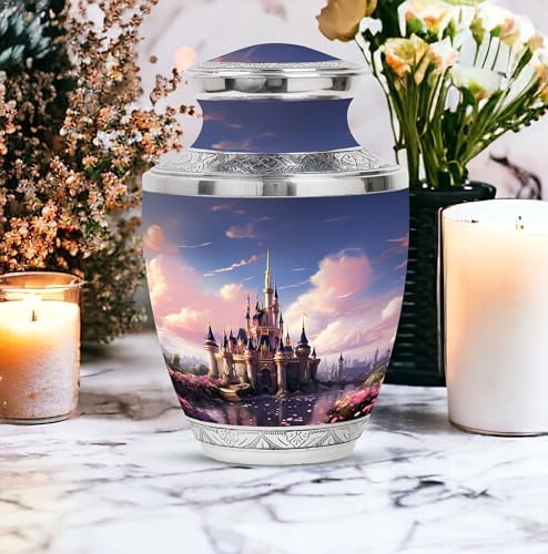 The Castle By The Blooming River - 10 Inch Adult Urn For Ashes