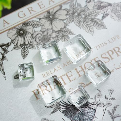 ZEERSHEE 6 Pack Square Crystal Display Bases for 3D Laser Balls
