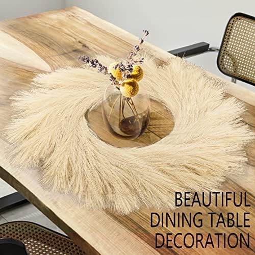 Hananona Artificial Pampas Grass Wreath 26 Beige 1pc