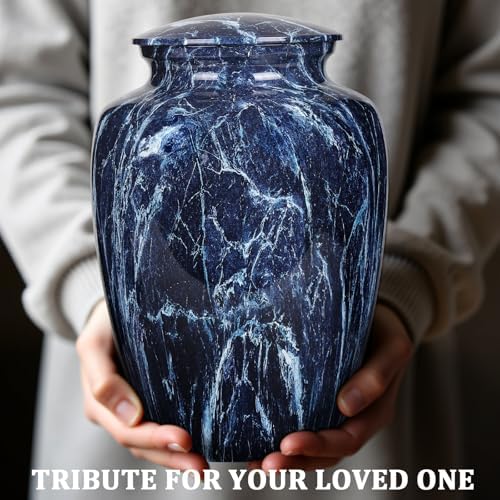 Premium Blue Marble Urn for Human Ashes