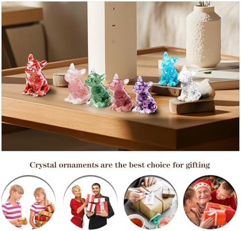 Crystal Resin French Bulldog Gravel Drop Figurine Set