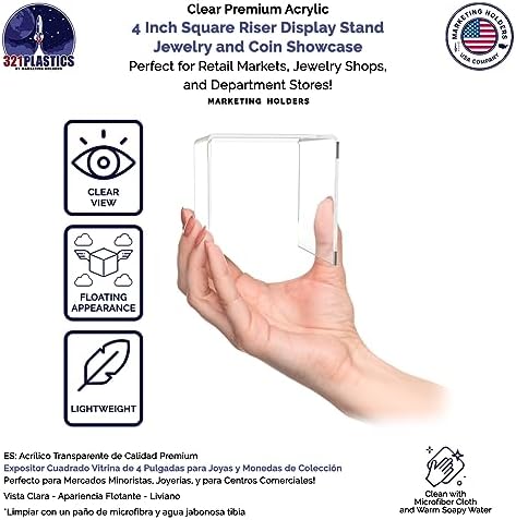 Marketing Holders Clear Acrylic Riser Stand 4 Inch Square