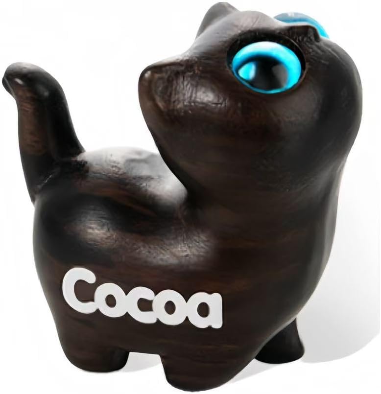 Custom Small Cute Wooden Cat Sculpture Handmade Figurine