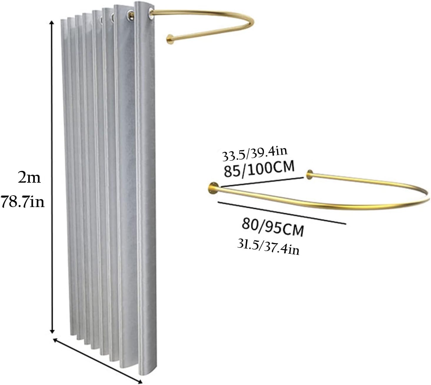 Light Purple C-Shaped Metal Portable Privacy Curtain
