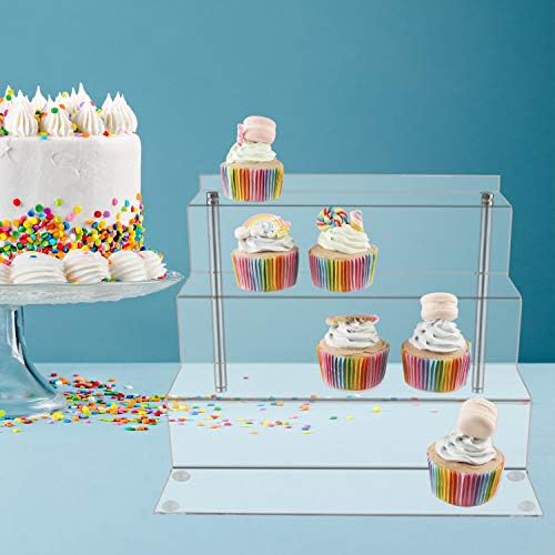 LileZbox Acrylic Display Stand 4-Tier Clear Large