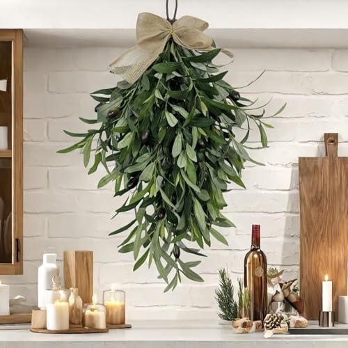 60cm Artificial Olive Teardrop Wreath Decor