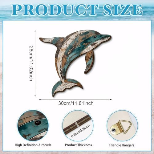 GENHAOTHREE Coastal Sea Turtle Dolphin Wall Decor Set