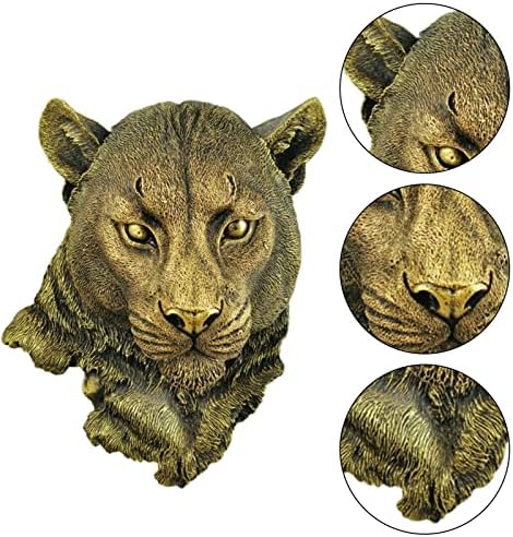 Leopard Head Wall Sculpture Durable Resin Animal Decor