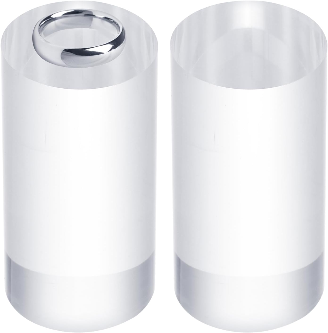 Uxcell 2pcs Acrylic Cylinder Display Blocks 30x60mm Clear Jewelry Stand Base