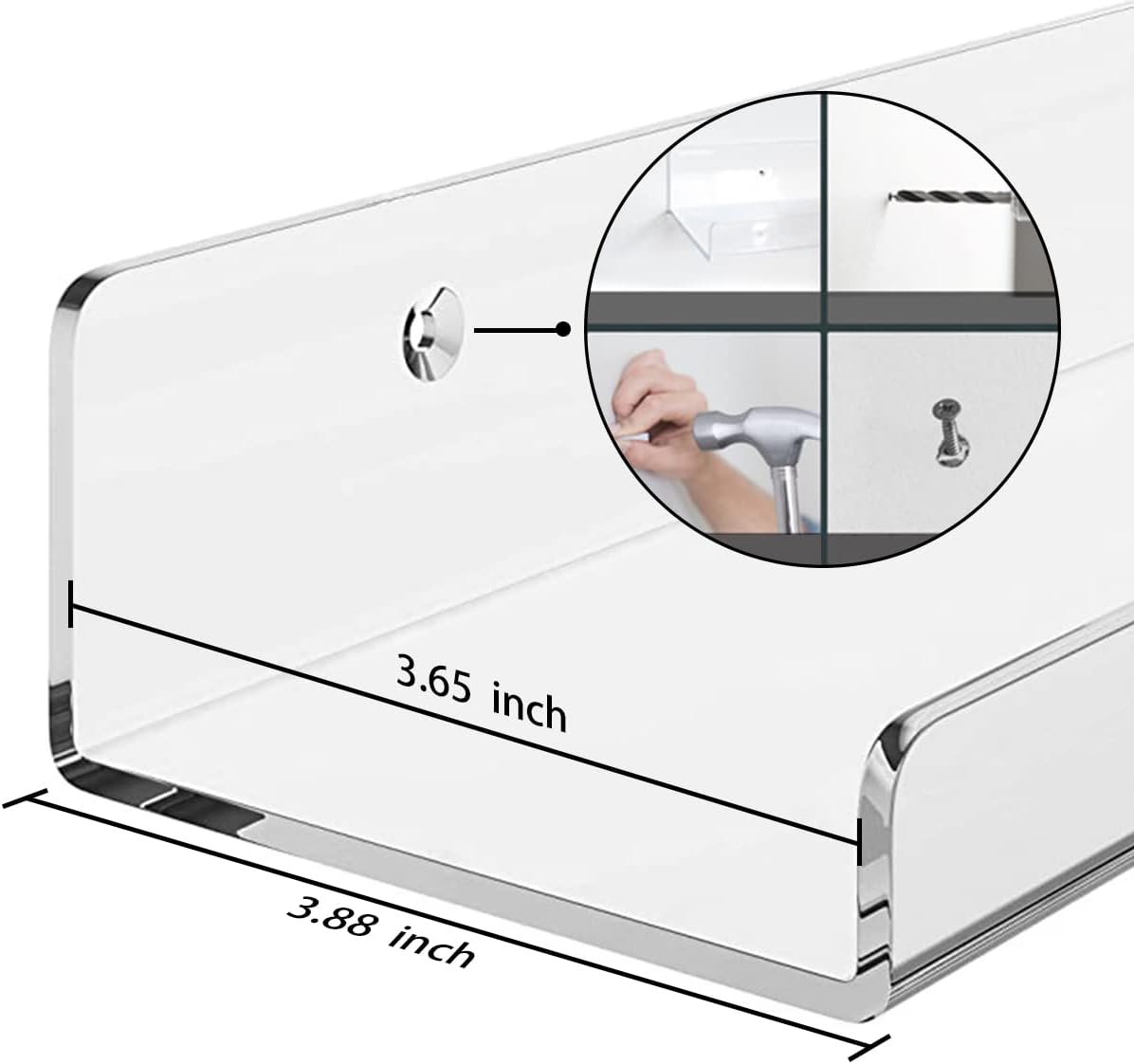 Cerpourt Clear Floating Shelf Set 2 Pack