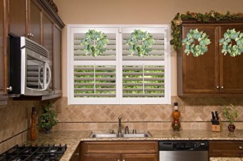 LSKYTOP 2 Pcs Eucalyptus Wreath for Kitchen Cabinet Decor