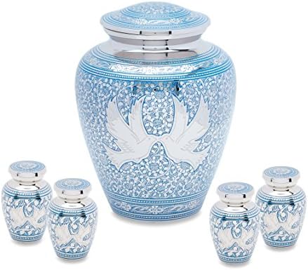 Blue Loving Dove Adult Decorative Urn with Tokens