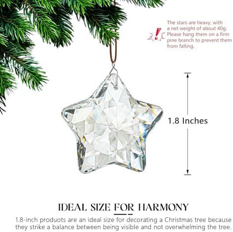 HD Crystal Glass Christmas Ornaments Set of 6