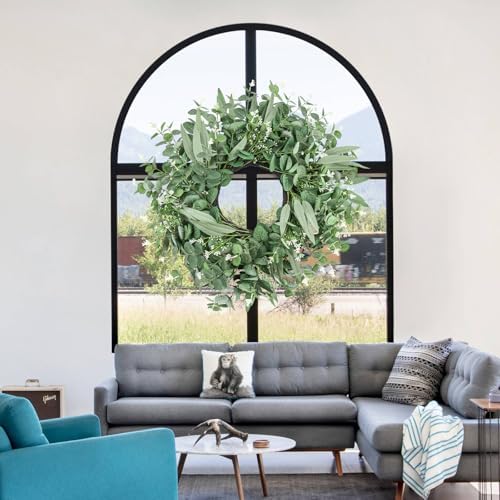 Dushle 24 Inch Summer Eucalyptus Wreath for Front Door