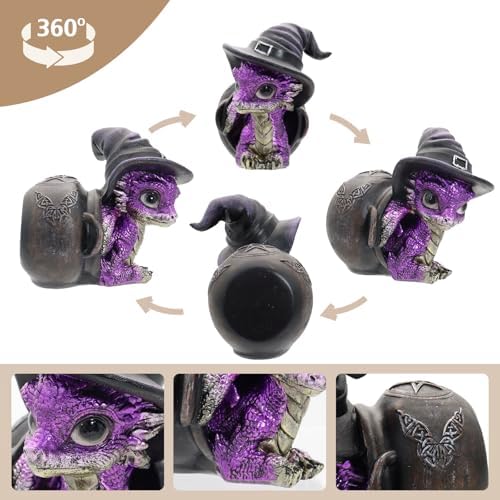 Mini Purple Dragon Figurine - Fantasy Decor Statue