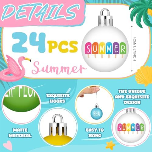 Barydat 24 Pcs Summer Sunflower Hanging Ornaments Tree Decor