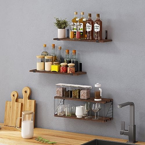 Fixwal 31 Tier Floating Shelves Over Toilet Dark Brown