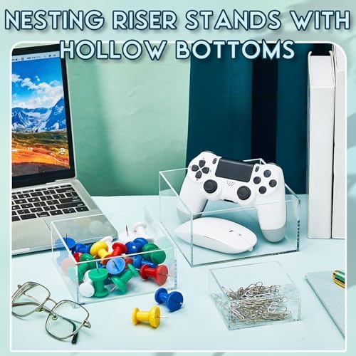 Jerify 12 Pcs Acrylic Risers for Buffet Display