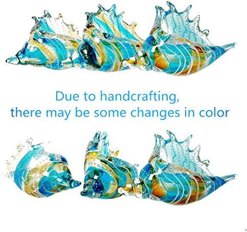EUSTUMA Hand Blown Glass Conch Figurine Ornament